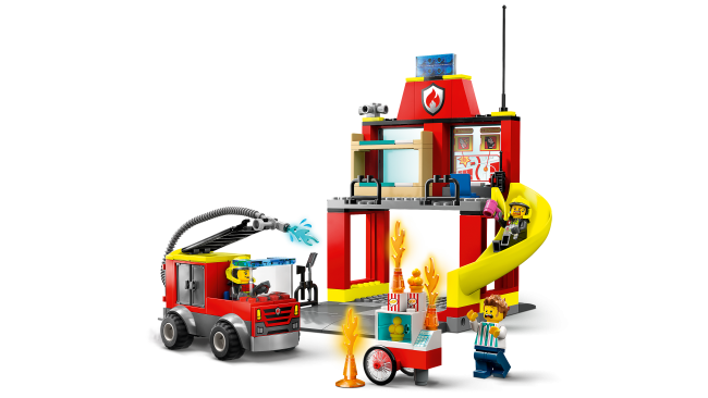 60375 Tuletõrjedepoo ja tuletõrjeauto
